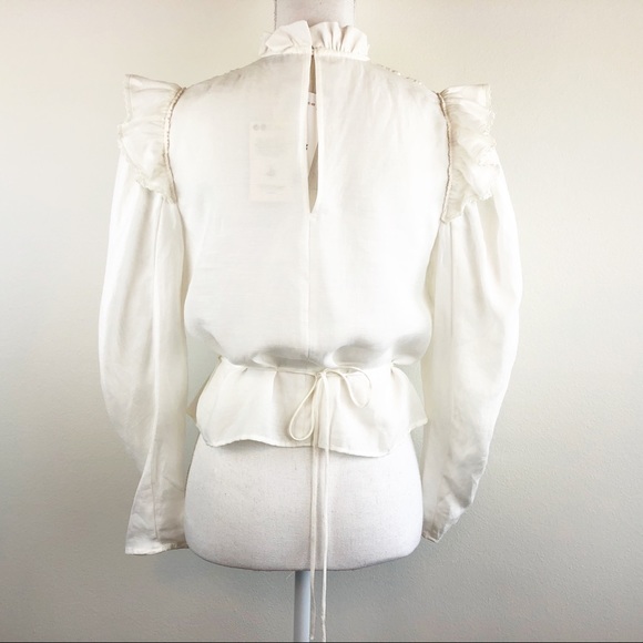 MANGO MNG SUIT  Romantic Pleated Tie Waist Top A94 - Picture 7 of 10